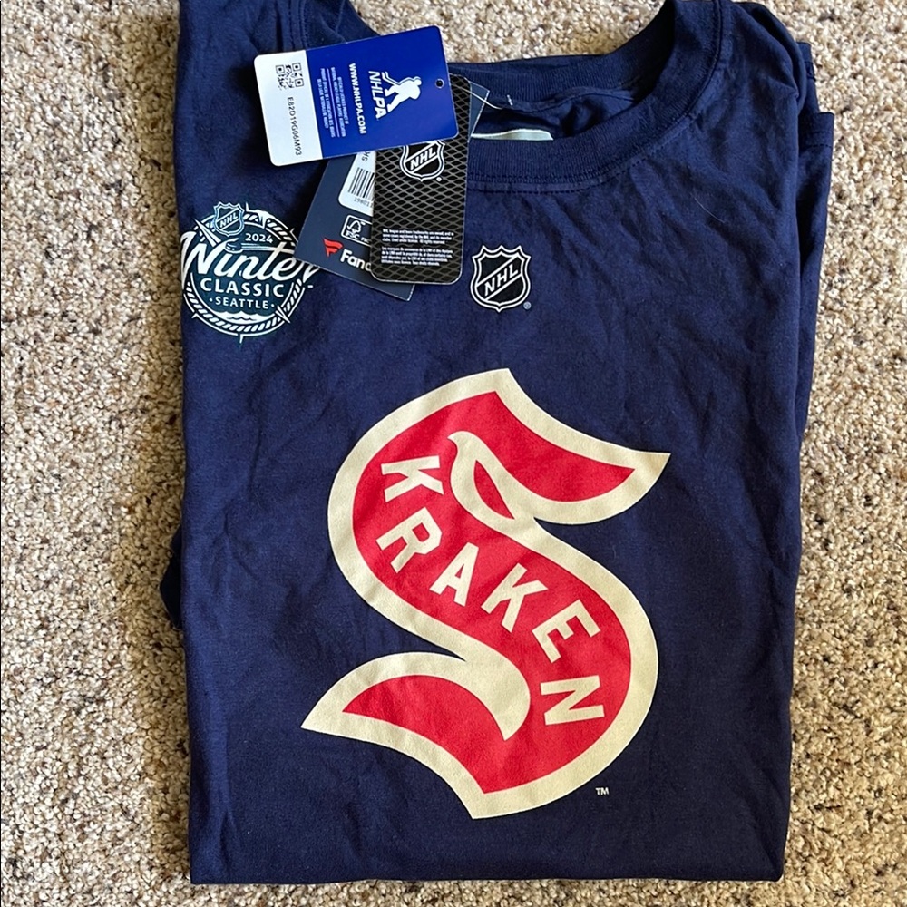 Fanatics Seattle Kraken Grubauer Short Sleeve Tee Large NWT